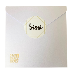 personnalisez votre sticker au prénom de la personne à qui vous offrez la carte