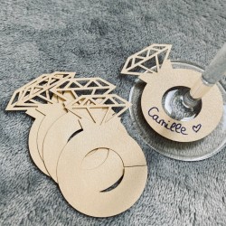 Marques verres Bague par 5 unités