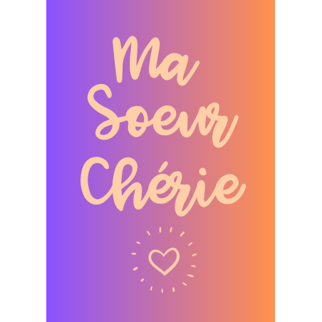 Carte Ma Soeur Chérie